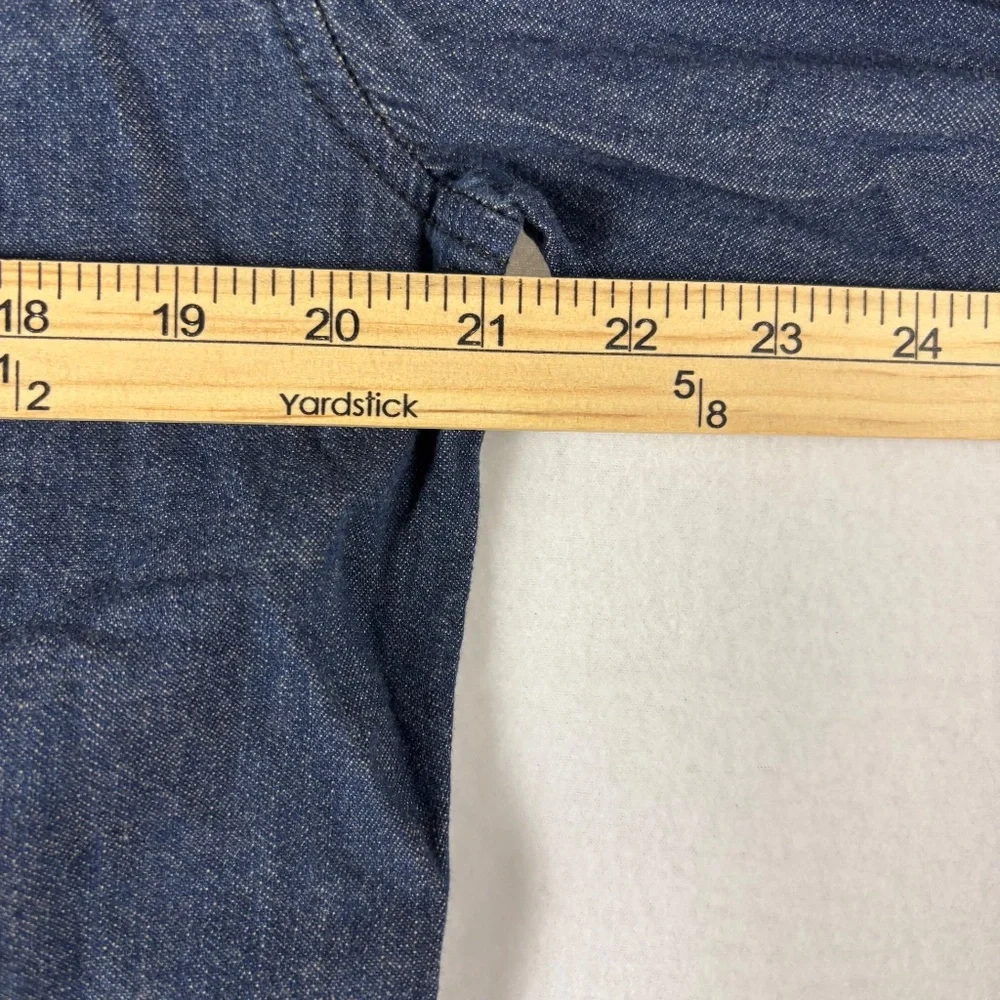 Converse, One Black Canvis, Western, Denim, Cotton, Shirt, Size L, Blue